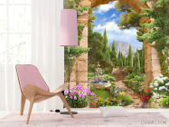 Фотошпалери Фонтан, арка, сад - 4