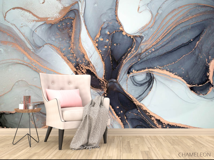 Фотообои Серый fluid art - 4