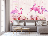 Фотообои Акварельные фламинго - 3