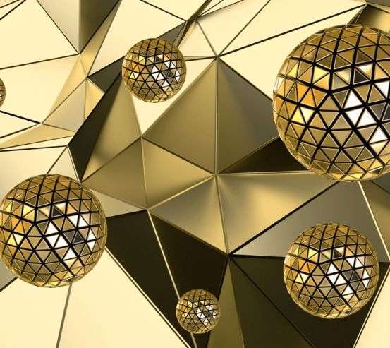 Фотообои Золотые сферы 3д 23985