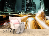 Фотообои Светлая дорога ночью - 4