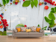 Фотообои ягоды на деревянном фоне - 1