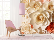 Фотошпалери 3D паперові троянди - 4