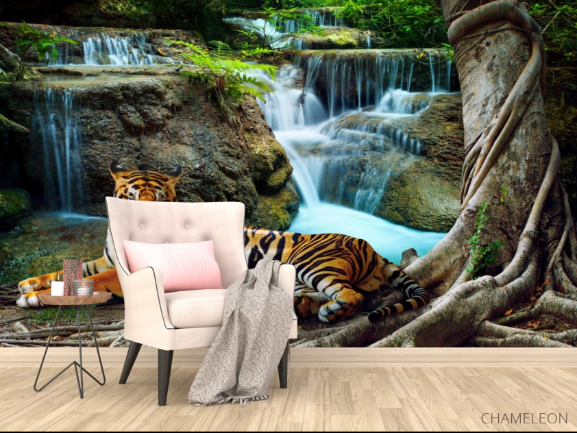 Фотообои тигр у водопада - 4