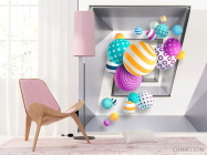 Фотошпалери Різнокольорові кулі 3д - 4