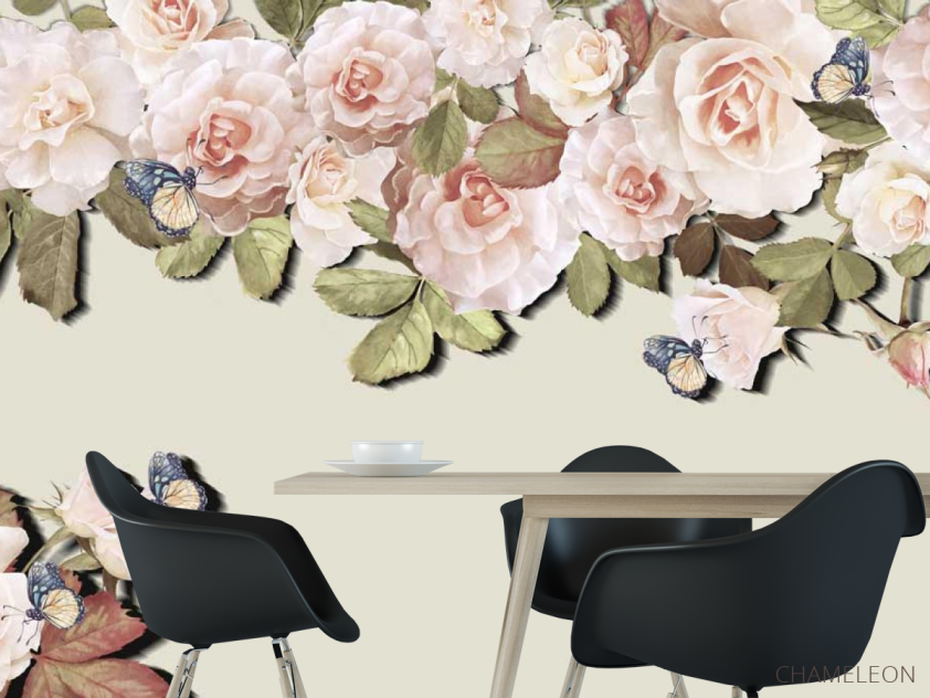 Фотошпалери Рожеві квіти вінтажні - 1