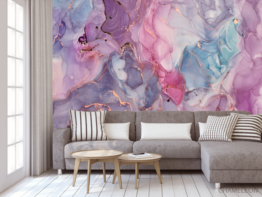 Фотообои Фиолетовый Fluid art - 3