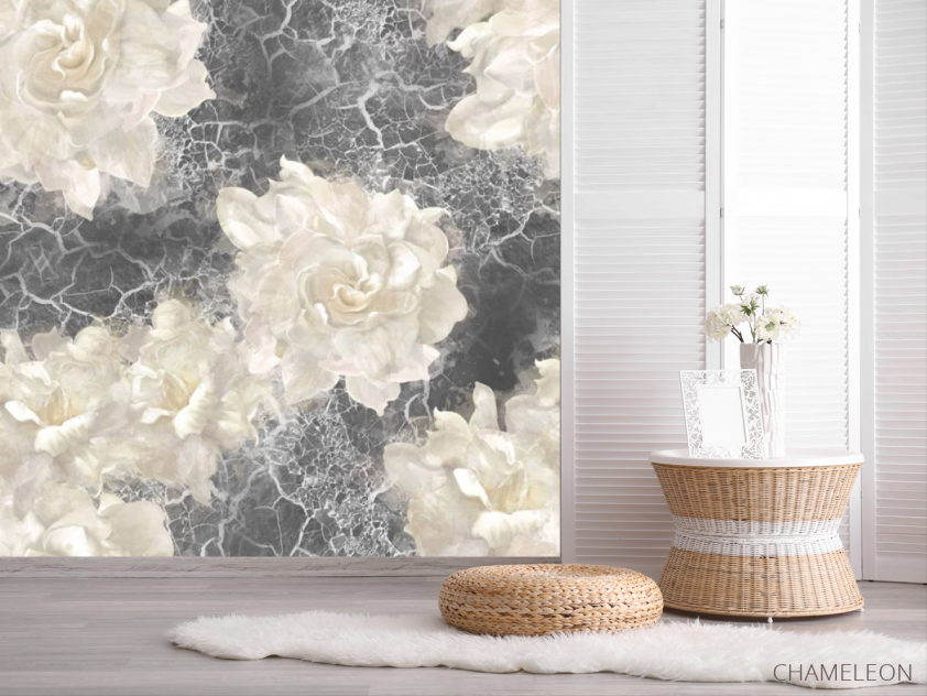 Фотошпалери дизайнерські білі троянди - 2