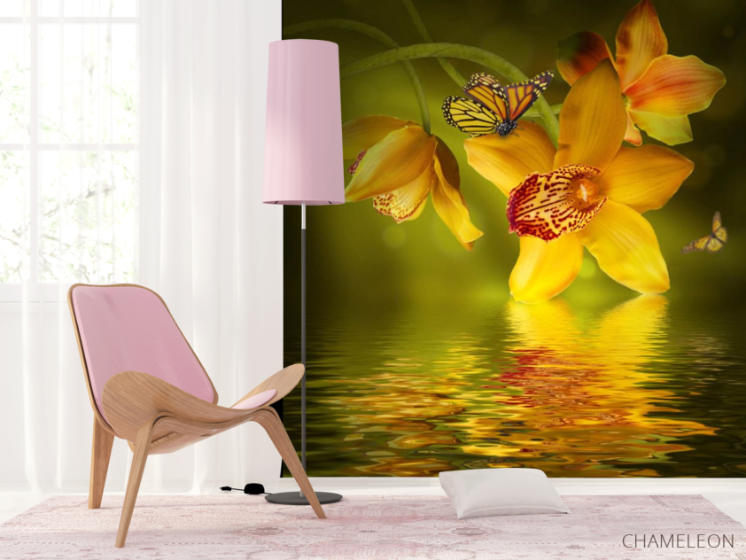 Фотообои Орхидеи с бабочками - 4