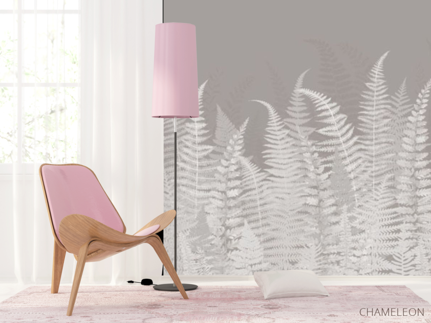 Фотошпалери листя папороті сірі - 4