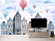 Фотообои Домики и воздушные шары - 2