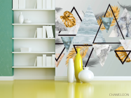 Фотошпалери трикутники з листям - 3