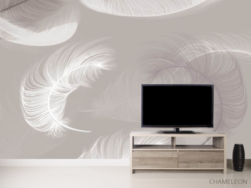 Фотообои Перья на бежевом фоне - 2