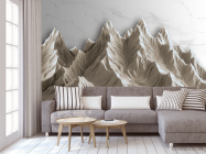 Фотообои 3д горы бежевые с мармуром - 3