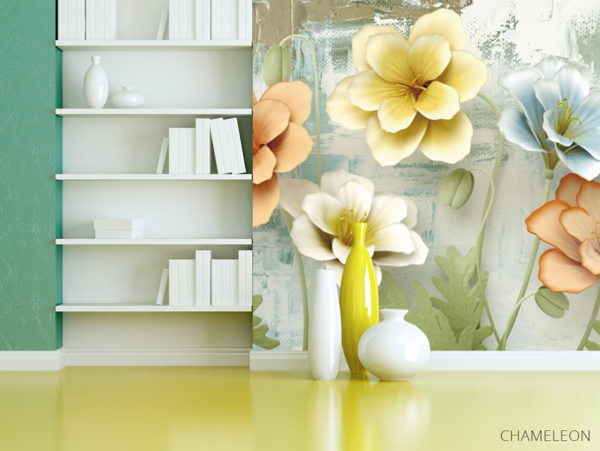 Фотошпалери 3Д квіти об'ємні - 3