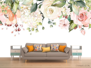 Фотообои Акварельные цветы с потолка - 1