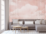 Фотообои 3д стена с розовым небом - 3