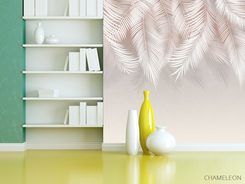 Фотошпалери Графічні бежеві пальмове листя - 3