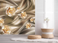 Фотошпалери 3Д золоті брошки - 2