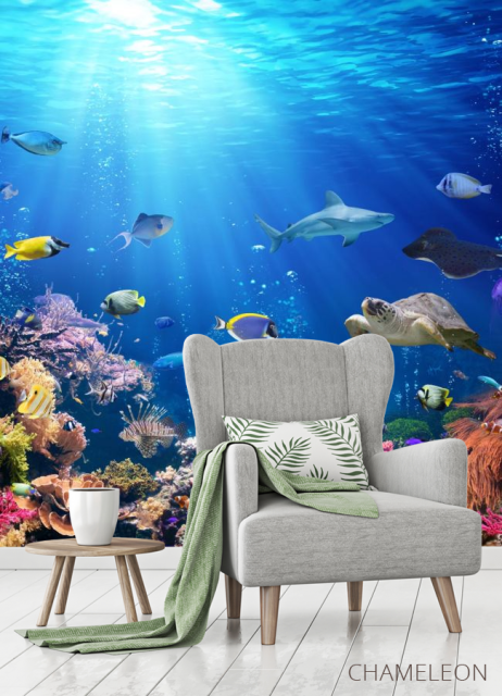 Фотообои Солнечные лучи под водой - 3