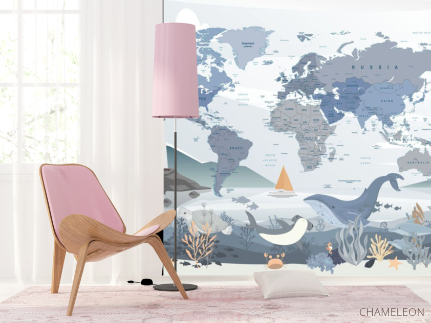 Фотошпалери Карта англійською в морському стилі англійською - 4