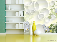 Фотошпалери квіти і кола 3д - 3