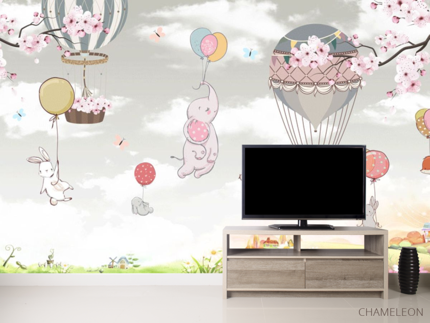 Фотообои Зверинец на шарах - 2