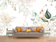 Фотообои Аварельные цветы патерн - 1