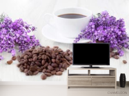 Фотообои в кухню Кофе, цветы - 2