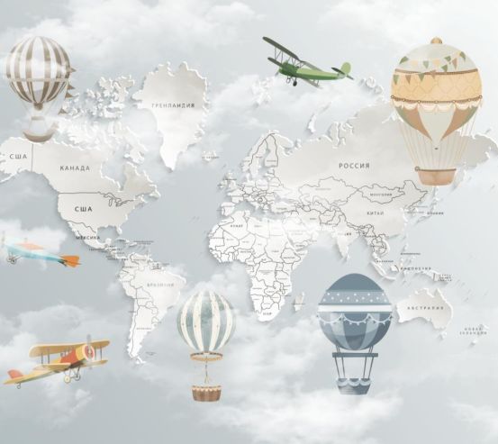 Фотошпалери Дитяча карта Фотошпалери Дитяча карта 0121_2700 х 2300