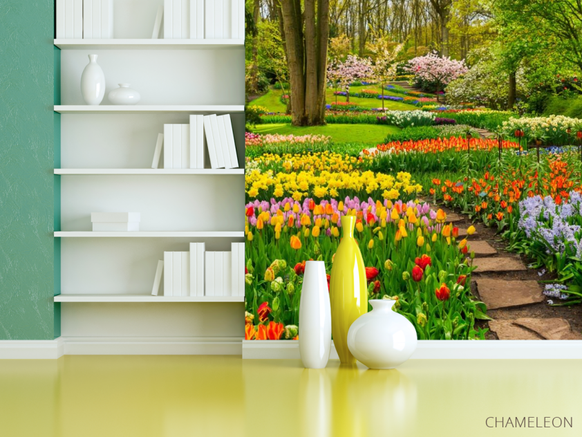 Фотошпалери різнобарвна квіткова поляна - 3