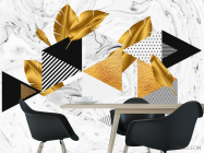 Фотошпалери золоті листья і трикутники - 1