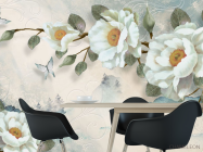 Фотошпалери Квіти на бірюзовому тлі - 1