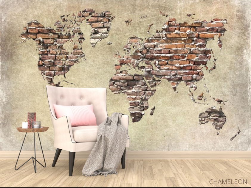 Фотообои Карта из кирпичей - 4