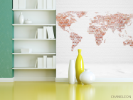 Фотошпалери Карта на цегляній стіні - 3