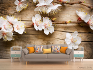 Фотообои белые цветочки на ветке - 1
