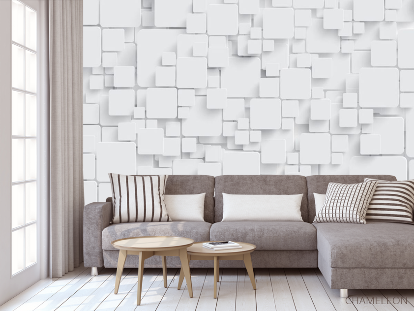 Фотообои Стена из обьемных прямоугольников - 3
