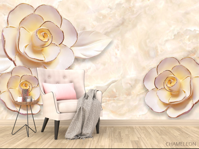 Фотообои Керамические 3d цветы - 4