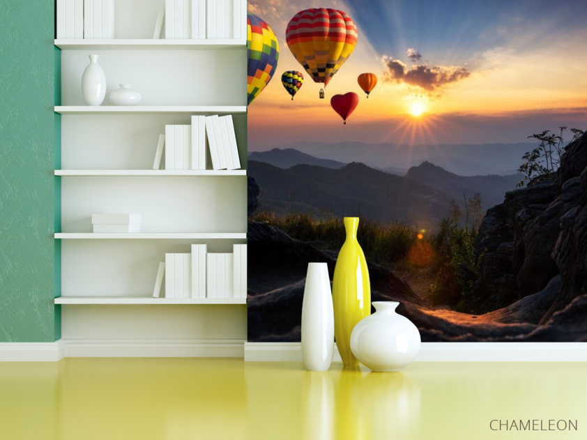 Фотошпалери повітряні кулі сердечка - 3