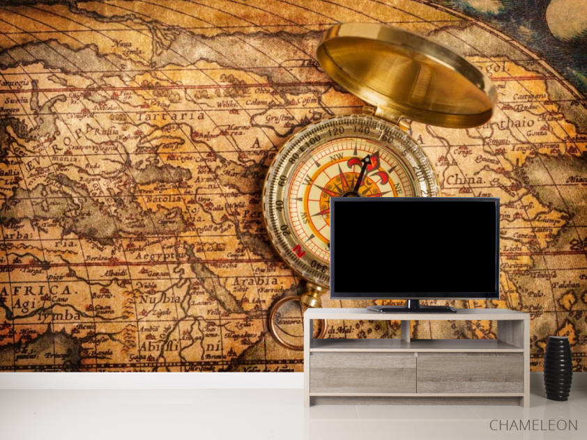 Фотообои Старая карта с компасом - 2