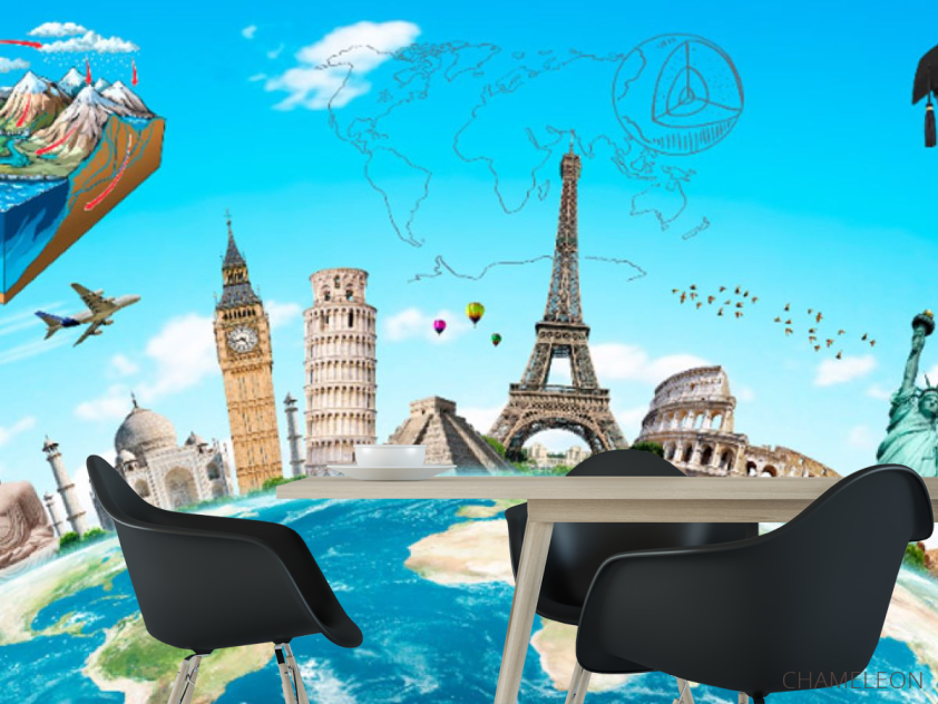 Фотошпалери Подорож для кабінет англійської - 1