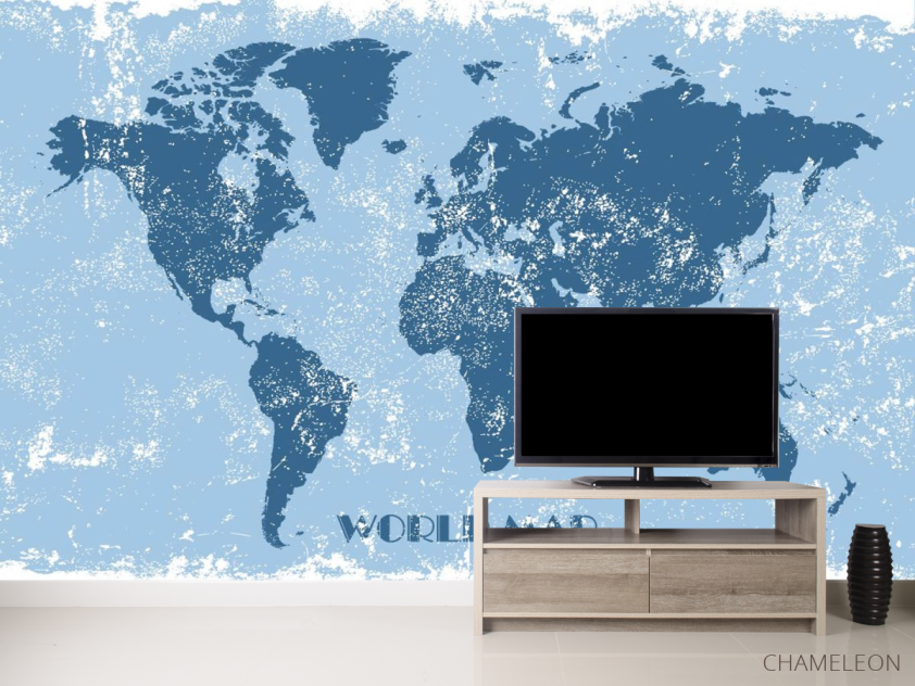 Фотообои Синяя карта мира - 2