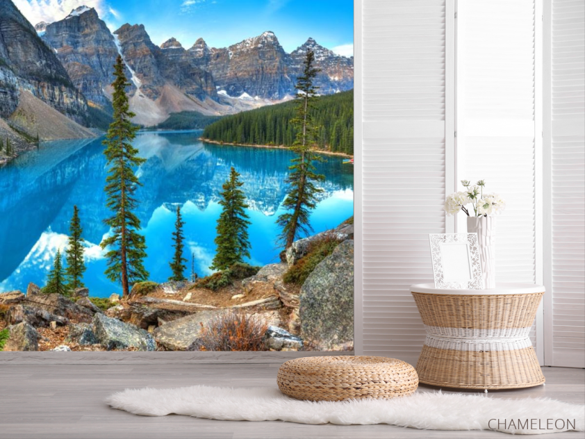 Фотошпалери кришталеве озеро в горах - 2