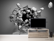 Фотообои камни вылетают со стены - 2