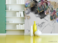 Фотошпалери Тропічні листя на мармурі - 3