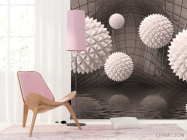 Фотошпалери Кулі 3д на коричневому тлі - 4