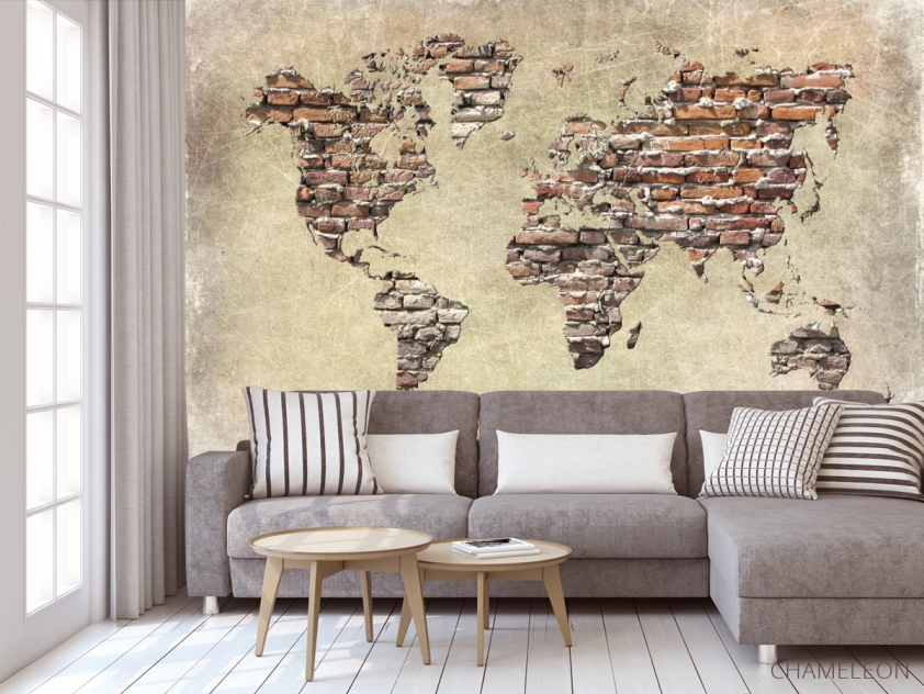 Фотообои Карта из кирпичей - 3