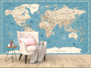 Фотообои Бирюзовая карта - 4