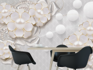Фотошпалери Білі квіти з перлами - 1