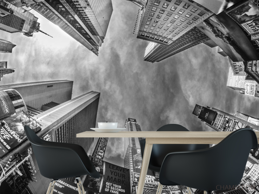 Фотошпалери верхівки хмарочосів сірі - 1